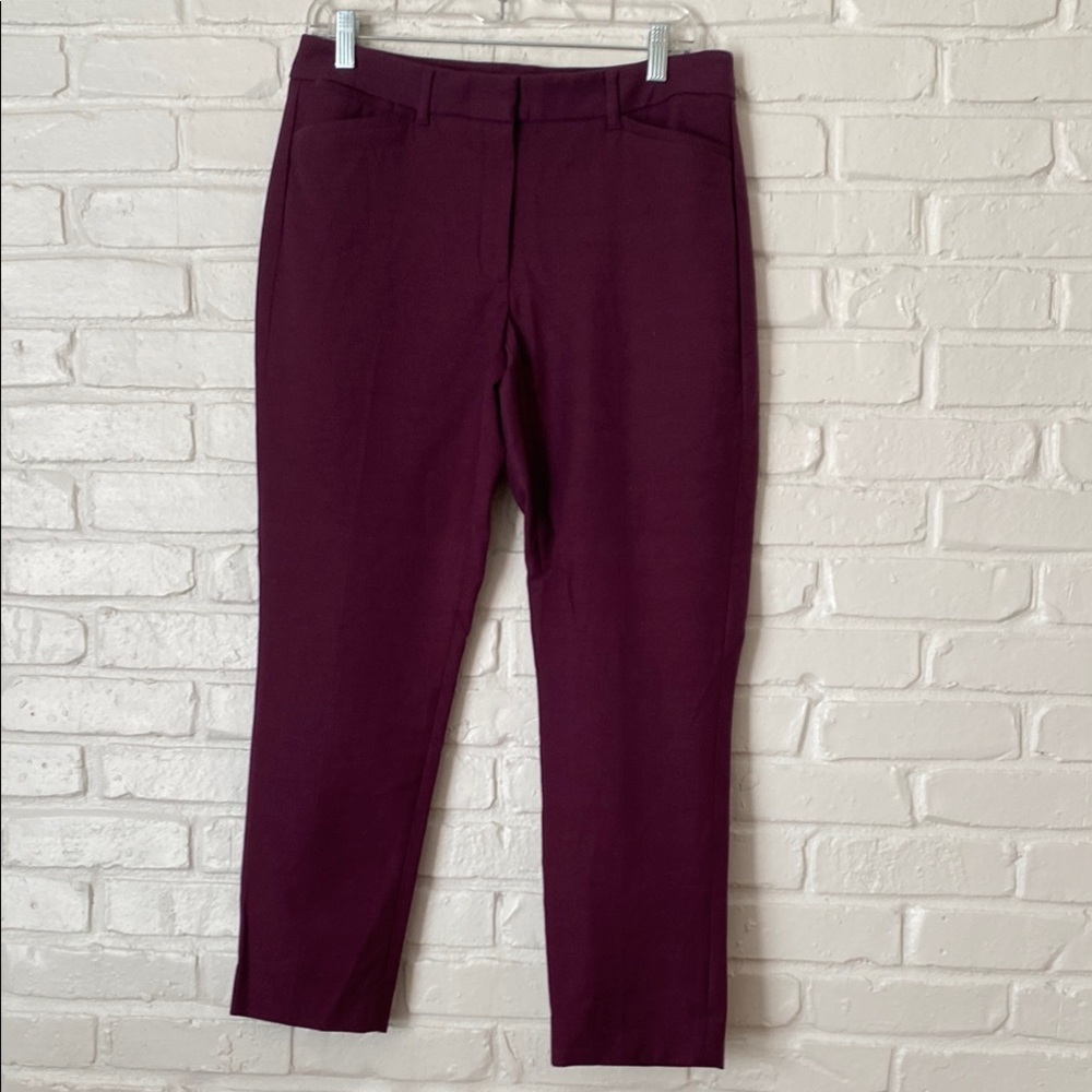 White House Black Market Plum Purple Slim Ankle Pants - 8